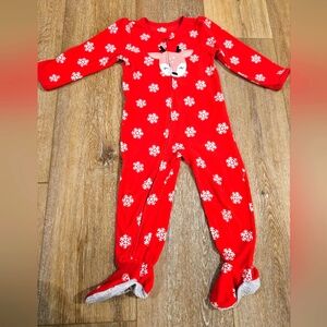 Christmas Reindeer Fleece footed pajamas